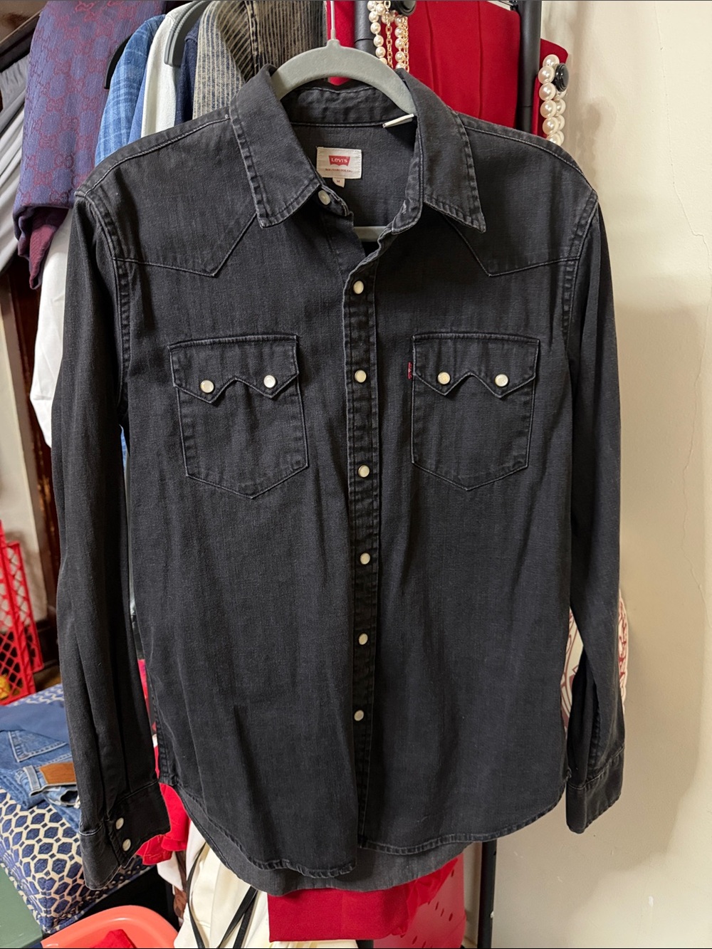 Levi's Black Denim Western Snap-Front Shirt
